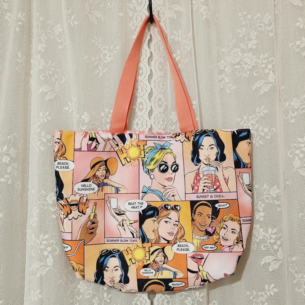 Estēe Lauder - Comic Print Summer Beach Reversible Bag Tote